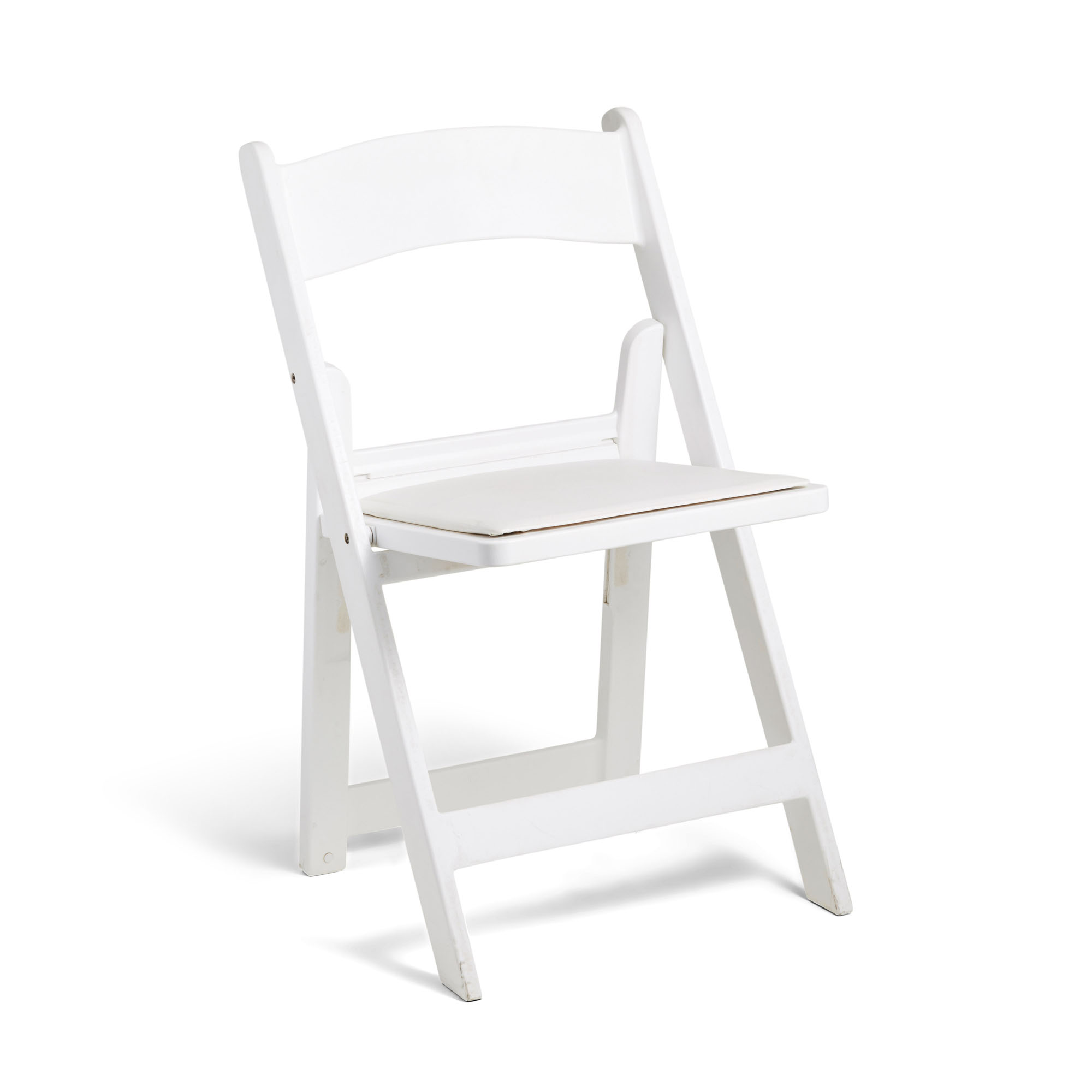 Italian Folding Chair White Padded Seat For Hire Salters Hobart