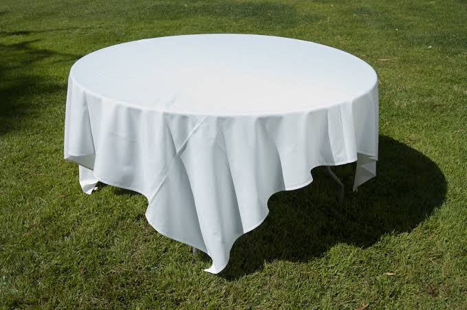 Table Cloth White For Round Tables, Square Tablecloth On Round Table