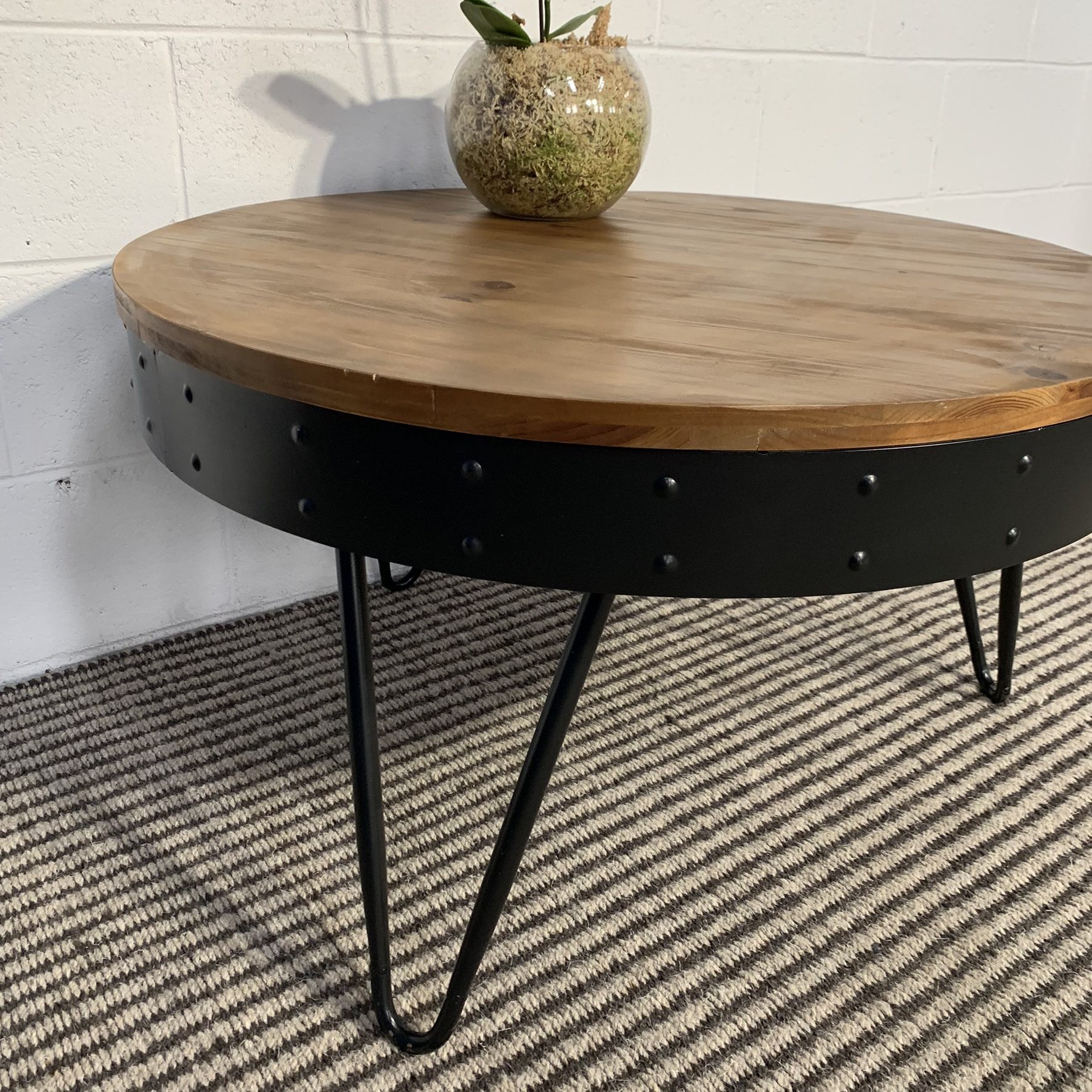 timber and metal coffee table